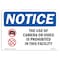 Signmission OSHA Notice Sign, 7" Height, Rigid Plastic, Use Of Camera Or Video Is Sign With Symbol, Landscape OS-NS-P-710-L-18571 - alternate 1